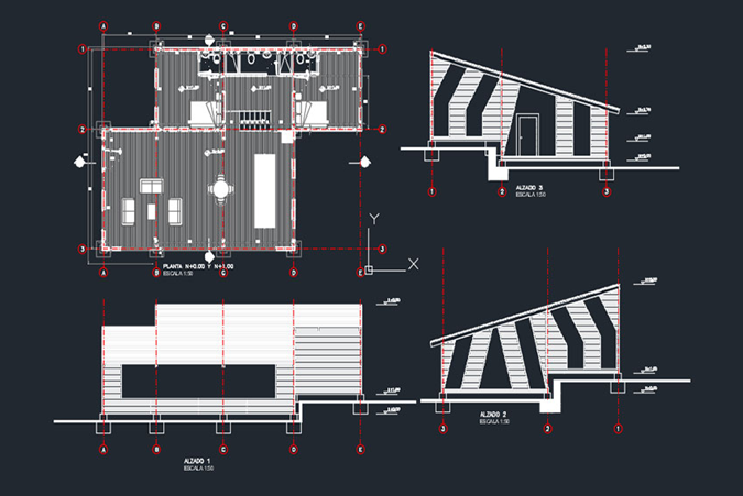 دانلود فایل اتوکد خانه چوبی DWG | Wooden House DWG برای AutoCAD
